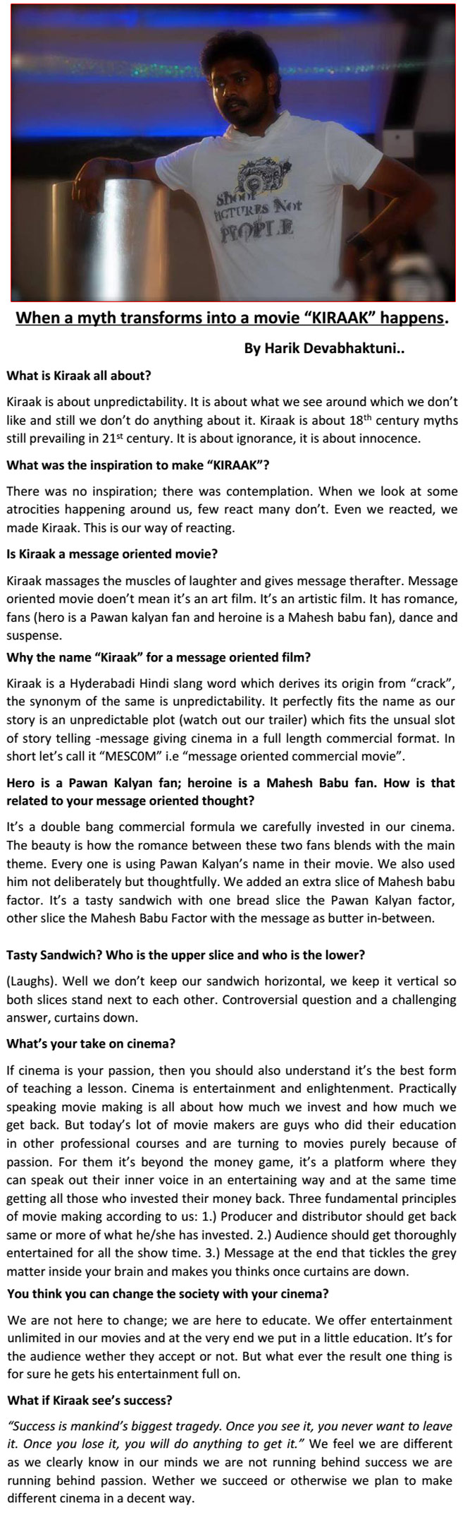 harik devabhakthuni interview,kiraak director harik interview  harik devabhakthuni interview, kiraak director harik interview